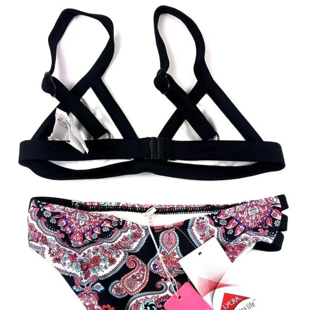 Seafolly Girl’s Triangle Bikini Top and Swimsuit Bottom, Set, Size 6